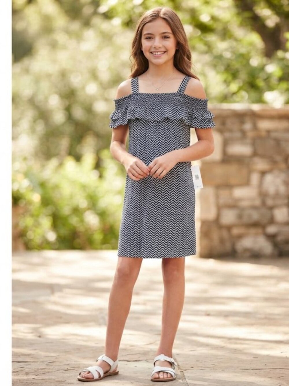 C Wonder Black and White Chevron Dress‎ Large